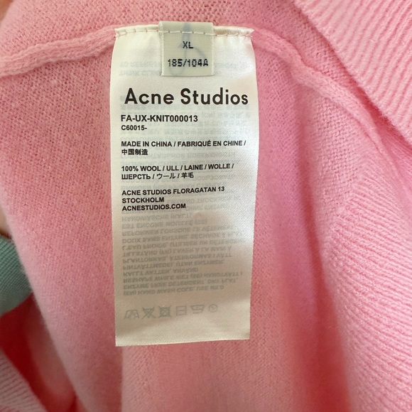 Acne Studios Pink Button-Up Wool Cardigan